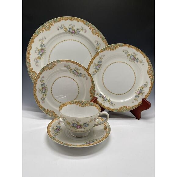 Damars DM Tajimi 5-Pc Place Setting OCCUPIED Japen 1940's Dinnerware - Picture 1 of 13